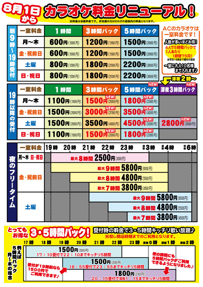 カラオケ オファー パック 料金